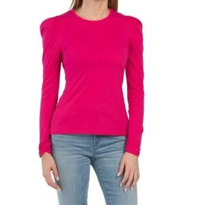 NWT New $95 Rebecca Taylor Ruched Long-Sleeve Pink Top Size XS